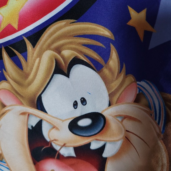 Members Only Space Jam Jacket Bugs Bunny Lola Bunny Taz Daffy Duck Purple L - Picture 10 of 11